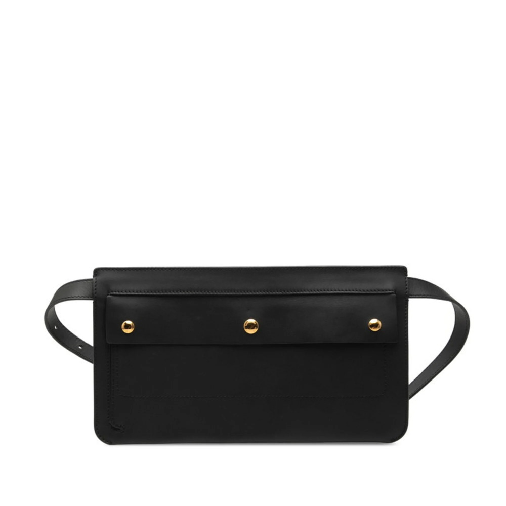 Burberry Waist Bag Body Black Leather Women's BURBERRY